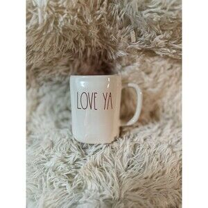 Rae Dunn LOVE YA Red Inside Ceramic Mug NEW
